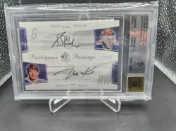 Grant Fuhr & Jari Kurri Prestigious Pairing Auto /50 BGS 9 / 10 2005-06 - Image 1