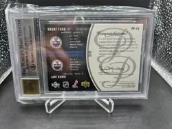 Grant Fuhr & Jari Kurri Prestigious Pairing Auto /50 BGS 9 / 10 2005-06 - Image 2
