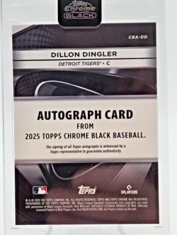 2025 Topps Chrome Black Dillon Dingler Sealed Rookie Auto On Card Tigers #CBA-DD - Image 2