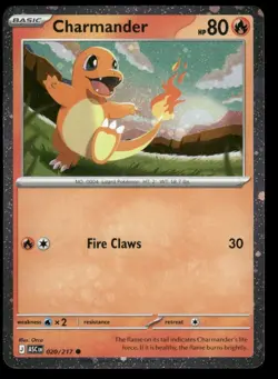 TAIL SWIRL 🌀💫 Charmander 020/217 Cosmos Holo Ascended ASC Pokemon Card NM #2 - Image 2