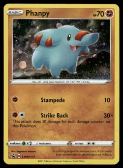 SWIRL Phanpy SWSH117 Black Star Promo Cosmos Holo Pokemon Card LP #1 - Image 2