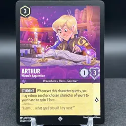 Arthur Wizard's Apprentice 35/204 Super Rare Disney Lorcana Card - Image 1