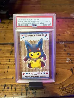 2015 PSA 8 Pancho Pikachu Mega Campaign Pokemon Business Card-Lucario - Image 1