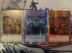 Yugioh Egyptian God Card Quarter Century Rare - Oblelisk - Slifer - Ra Near Mint - Image 1