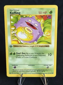 Pokemon Koffing 051/102 Base Set Shadowless 1st Edition Regular Card - Image 1