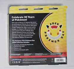 Pokemon Day 2026 Collection Box Pikachu Promo Card Coin 3 Booster Packs - Image 2
