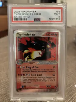 2003 Pokemon EX Sandstorm Typhlosion EX Holo Rare Card 99/100 PSA 9 Mint - Image 1