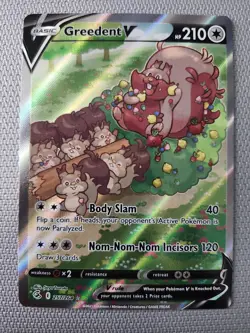 Greedent V (Alternate Full Art) 257/264 Swsh08: Fusion Strike Holo Card NM - Image 1