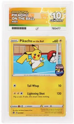 ACE 10 Pikachu on the Ball 001/005 Futsal Promo Pokemon Card GEM MINT - Image 1