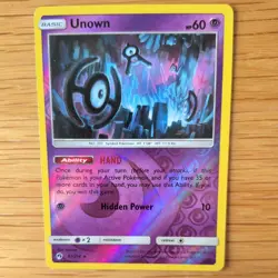 UNOWN 91/214 POKEMON CARD (LOST THUNDER SET) REVERSE HOLO - Image 1