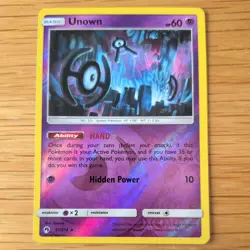 UNOWN 91/214 POKEMON CARD (LOST THUNDER SET) REVERSE HOLO - Image 2