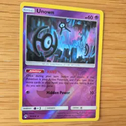 UNOWN 91/214 POKEMON CARD (LOST THUNDER SET) REVERSE HOLO - Image 3