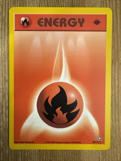 Fire Energy 107/111 2000 1st Edition Neo Genesis Pokemon Card Basic Energy - LP - Image 1