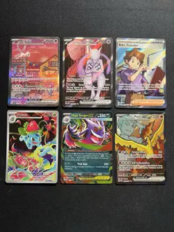 Pokemon 6 Card Lot - Mew ex, Mewtwo, Gengar ex, Ivysaur - Image 1