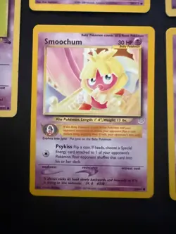 Pokemon WOTC Psychic Card Lot Slowpoke Abra Smoochum Girafarig x5 Vintage - Image 3