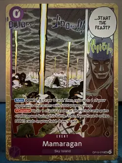 2026 One Piece Mamaragan OP15-078 SR Alt Art Foil Adventure on Kami's Island EN - Image 1