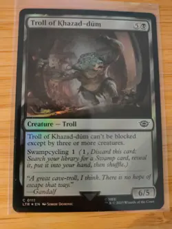MTG Troll of Khazad-dum (Foil) 0111 Lord of the Rings M/NM Free UK P&P - Image 1