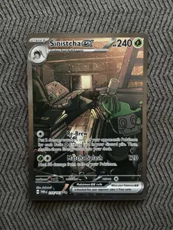 Pokemon TCG Sinistcha EX 210/167 Twilight Masquerade Special Illustration Card - Image 1
