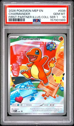2026 POKEMON MEP EN-ME BLACK STAR PROMO #038 CHARMANDER PSA 10 - Image 1