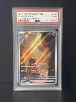 Pokemon SV Scarlet & Violet 151 Charmander 168/165 Illustration Rare Holo PSA 9 - Image 1