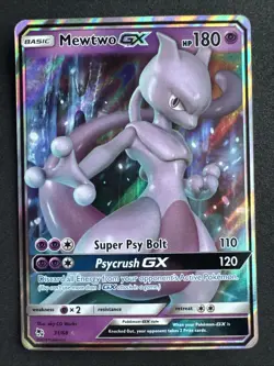 Mewtwo GX Card 31/68 Hidden Fates Holo Ultra Rare Pokemon Tcg Eng - Image 1