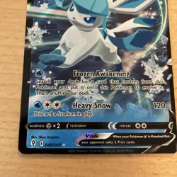 Pokemon Card TCG Glaceon V 040/203 SWSH07 Evolving Skies Ultra Rare Holo NM - Image 2
