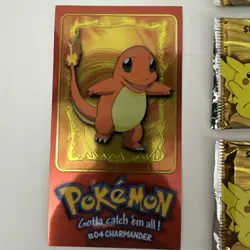 TOPPS TV ANIMATION EDITION CHARMANDER TOPPER POKEMON GAME 1999 UNOPENED 7 PACKS - Image 4