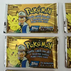 TOPPS TV ANIMATION EDITION CHARMANDER TOPPER POKEMON GAME 1999 UNOPENED 7 PACKS - Image 5