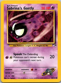 Sabrina's Gastly 93/132 Common Gym Heroes Pokemon Unlimited Near Mint - Image 1