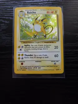 Pokemon TCG Raichu Base Set 14/102 Holo 1999-2000 Wizards Base Set Copyright... - Image 2