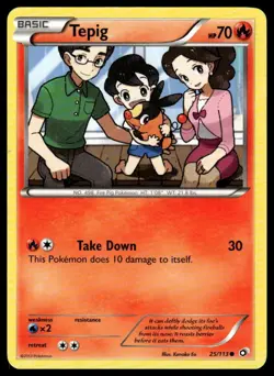 Tepig 25/113 Common Legendary Treasures Pokemon Lightly Played - Image 1