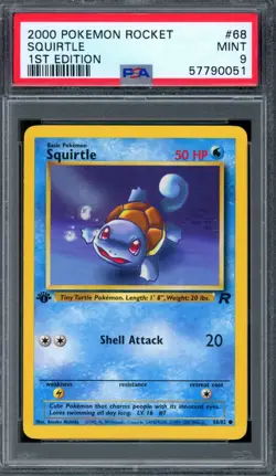 PSA 9 Pokemon 2000 1st Edition Team Rocket Squirtle #68 - Image 1