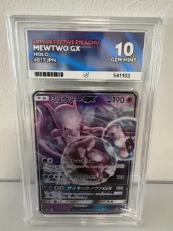 2019 Detective Pikachu Mewtwo GX 017/024 Japanese, Graded ACE 10 - Image 1