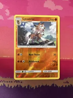 Pokemon Card Lycanroc Burning Shadows Reverse Holo Rare 76/147 Near Mint - Image 1