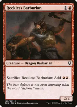 Reckless Barbarian #193 | MTG | CLB | Regular | LP - Image 1