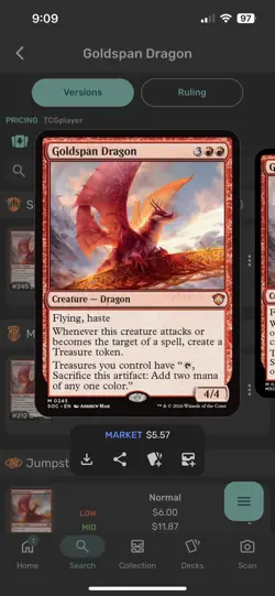 MTG Commander: Secrets of Strixhaven - Goldspan Dragon #245 - Image 3
