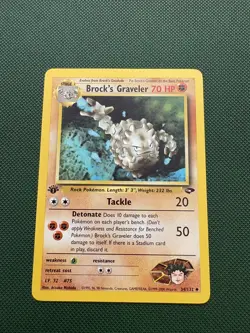 Pokemon Cards: Gym Challenge 1st Edition Uncommon: Brock's Graveler 34/132 - Image 1