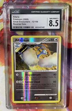 2008 Pokemon Great Encounters #12/106 Altaria Reverse Holo CGC 8.5 NM-MT+ - Image 1