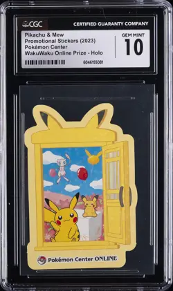 2023 POKEMON PROMO STICKERS PIKACHU & MEW CGC 10 GEM MINT - Image 1