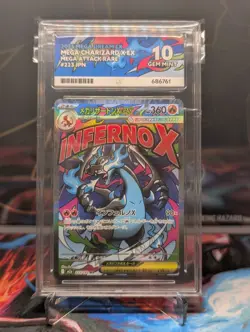 Mega Charizard x Ex 223/193 Mega Attack Rare Pokemon Ace Grading 10 Perfect Subs - Image 1