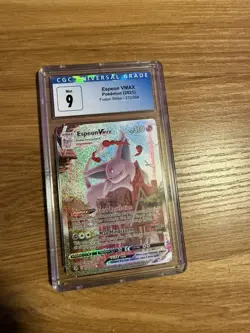Pokemon Espeon VMAX TCG Secret Rare Alt Art 270/264 Fusion Strike CGC 9 - Image 1