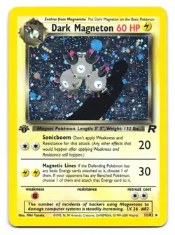Dark Magneton 11/82 Holo Rare Team Rocket Pokemon 1st Edition MP - Image 1