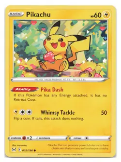 Pikachu #052/196 SWSH11: Lost Origin Pokemon tcg - Image 1