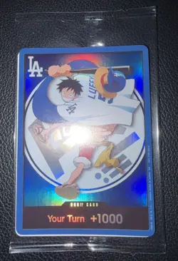 One Piece Night Los Angeles Dodgers Monkey D. Luffy Promo Card Game Sealed - Image 1