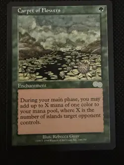 Carpet of Flowers Urza's Saga Magic the Gathering Green Enchantment MtG - Image 1