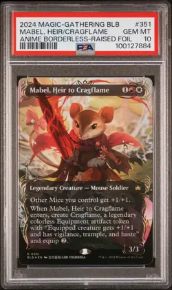 Mabel, Heir To Cragflame 351 Anime Borderless-raised Foil Mtg PSA 10 - Image 1