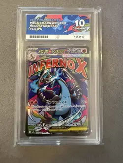 Mega Charizard x Ex 223/193 Mega Attack Rare Pokemon Ace Grading 10 Perfect Subs - Image 1