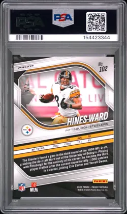2025 Panini Prizm Hines Ward Green Shimmer #/5 PSA 10 POP 1! - Image 2