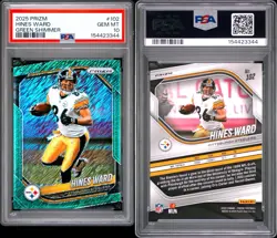 2025 Panini Prizm Hines Ward Green Shimmer #/5 PSA 10 POP 1! - Image 3