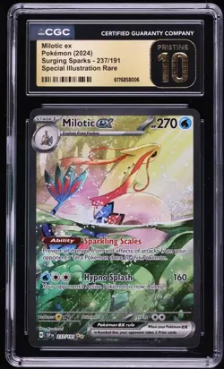 Milotic ex 237/191 Sv08: Surging Sparks Holo CGC 10 PRISTINE - Image 1